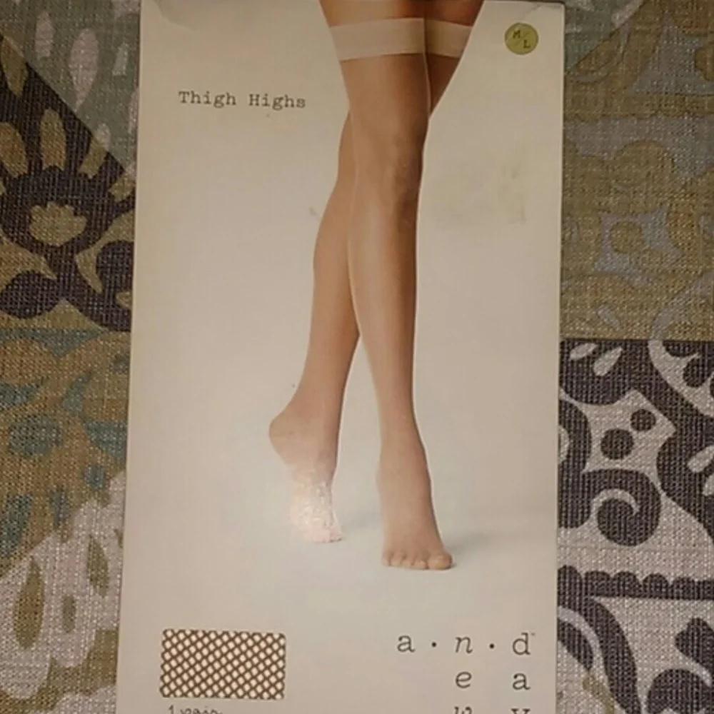 Fishnet Thigh High Honey Beige